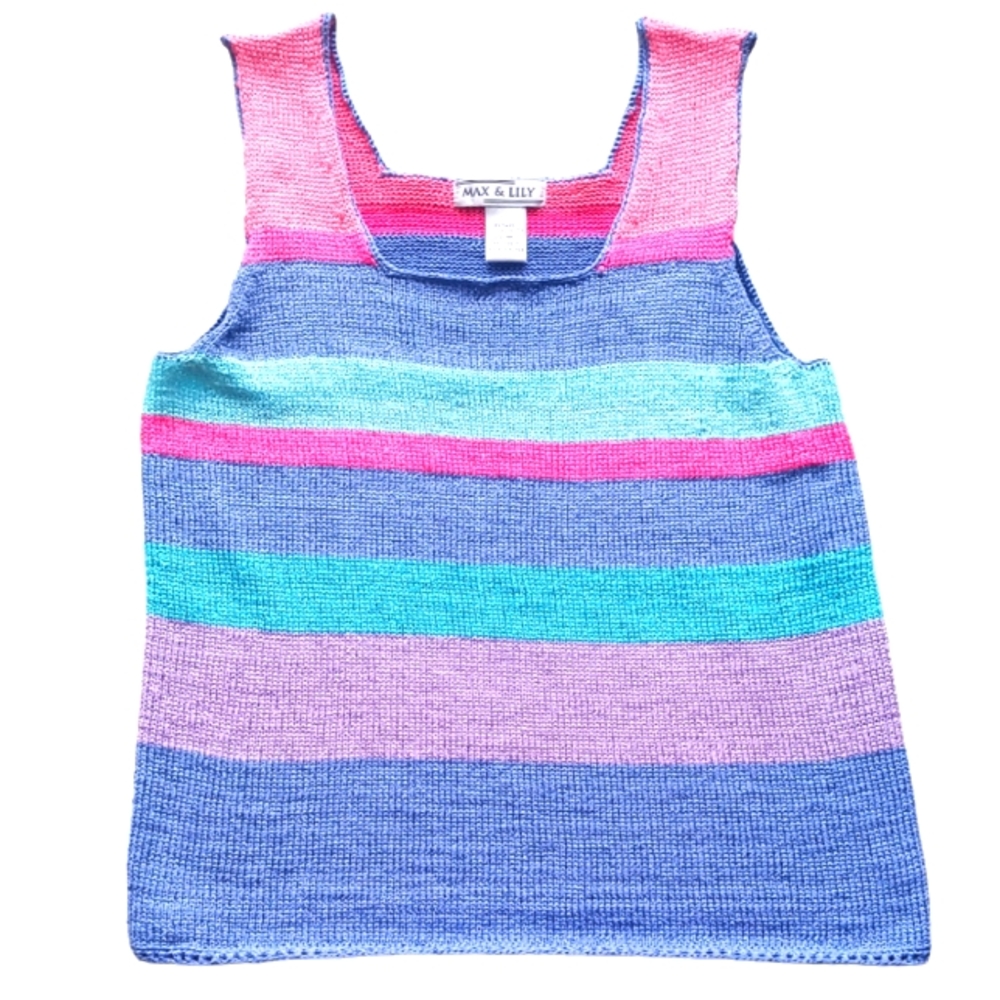 Max & Lily striped sleeveless sweater